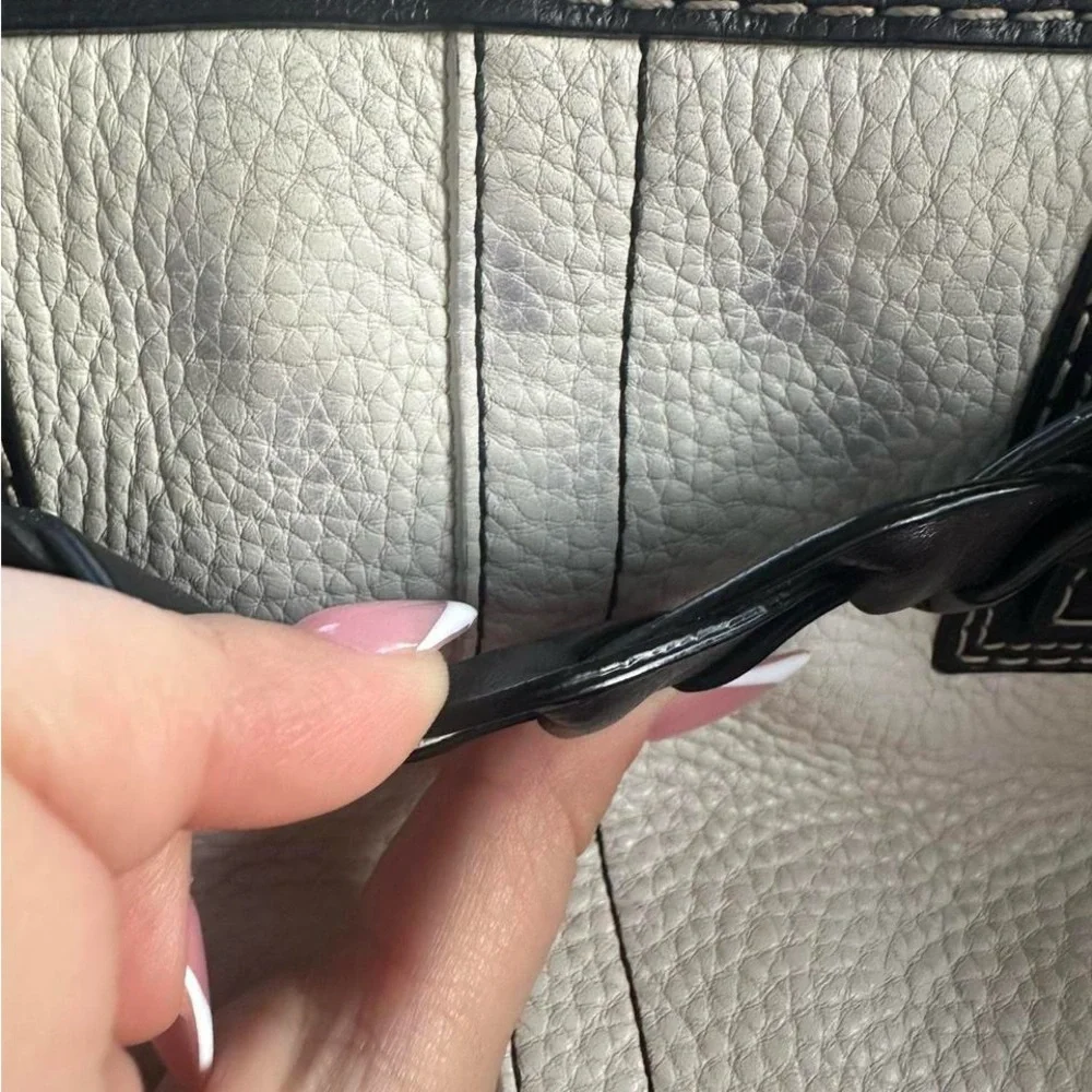 Coach Black and Cream Leather Satchel